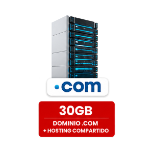 Dominio .com + Hosting 30 GB + Correos